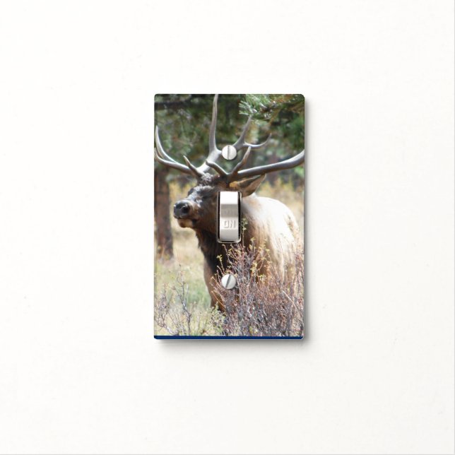 Elk Hunting Cabin Country Light Switch Plate Cover (In Situ)