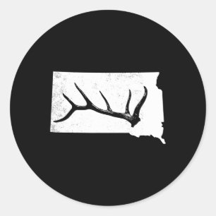 Elk Hunting Elkaholic Antler Funny Elk Hunter Gift Classic Round Sticker