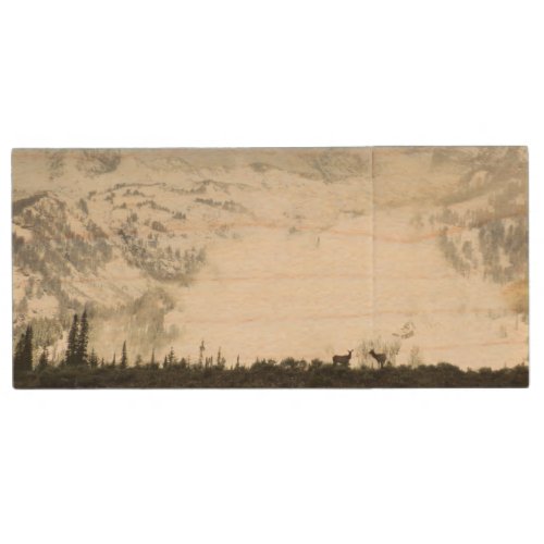 Elk in Grand Teton Wood Flash Drive
