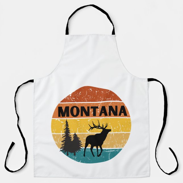 Elk in Montana Mountains. Outdoorsmen, Hunter Apron (Front)
