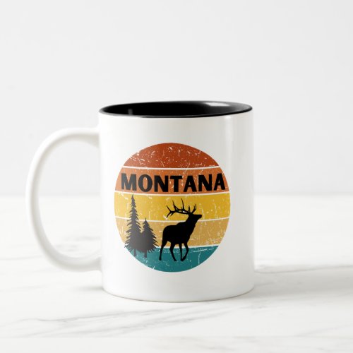 Elk in Montana Outdoorsmen Sportsmen Two_Tone Coffee Mug