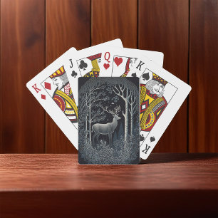 Elk in the Midnight Forest Poker Cards