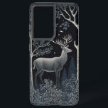 Elk In The Midnight Woods Samsung Galaxy S21  Case<br><div class="desc">Monochromatic design of an elk in the woods at midnight.</div>