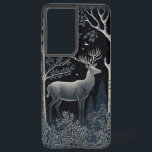 Elk In The Midnight Woods Samsung Galaxy S21  Case<br><div class="desc">Monochromatic design of an elk in the woods at midnight.</div>