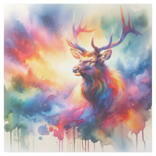 Elk in Watercolors AREF566 _ Watercolor Gallery Wrap