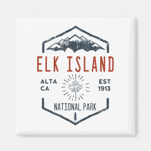 Elk Island National Park Canada Vintage Distressed Magnet
