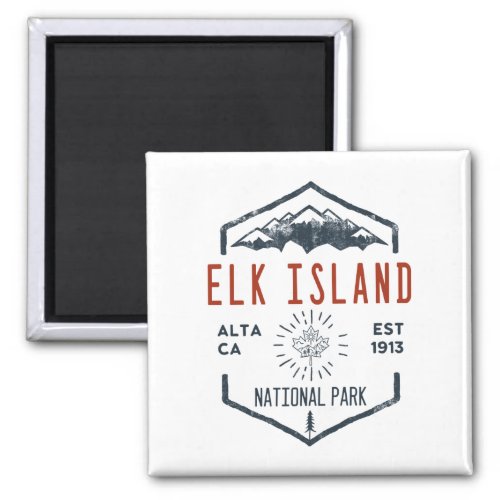 Elk Island National Park Canada Vintage Distressed Magnet