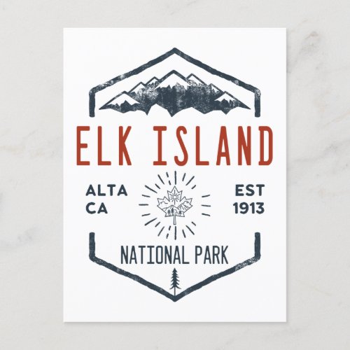 Elk Island National Park Canada Vintage Distressed Postcard