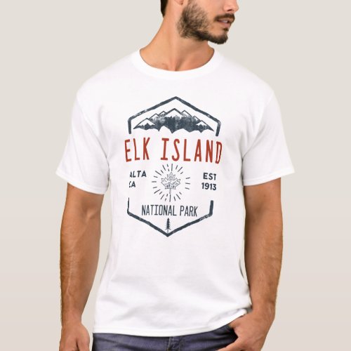 Elk Island National Park Canada Vintage Distressed T_Shirt
