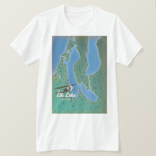 Elk Lake Michigan map T-Shirt