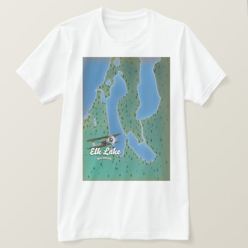 Elk Lake Michigan map T_Shirt