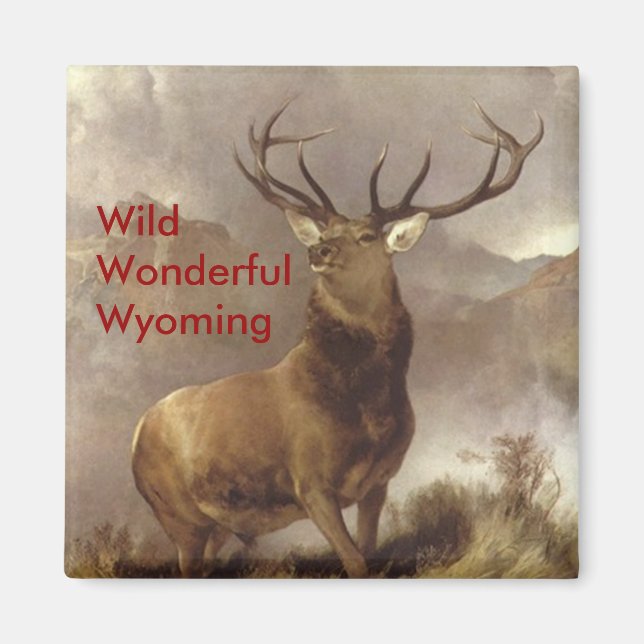 ELK MAGNETS MOUNTAIN "WILD WONDERFUL WYOMING" (Front)