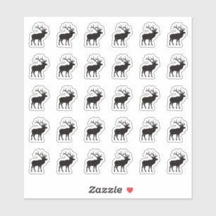 Elk Meat Wedding Place Card Food Meal Menu Choice Sticker