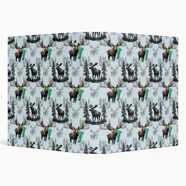 Elk Moose Antlers Deer Pattern Design  3 Ring Binder (Background)