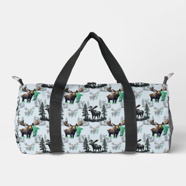 Elk Moose Antlers Deer Pattern Design  Duffle Bag (Front)