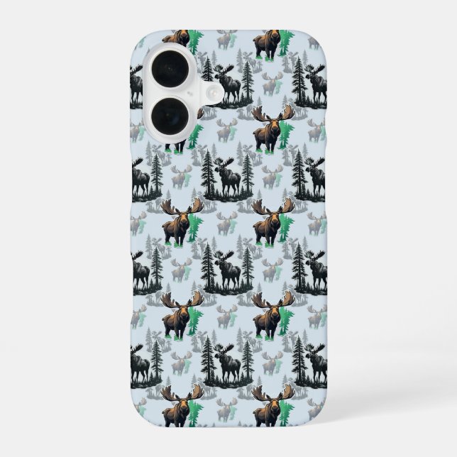 Elk Moose Antlers Deer Pattern Design  Iphone Case (Back)
