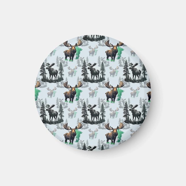 Elk Moose Antlers Deer Pattern Design  Magnet (Front)
