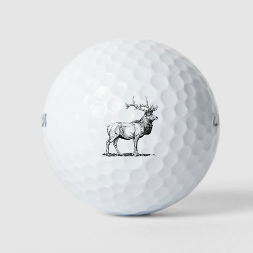 Elk Moose Deer Head Animal Hunting Antlers Golf Balls