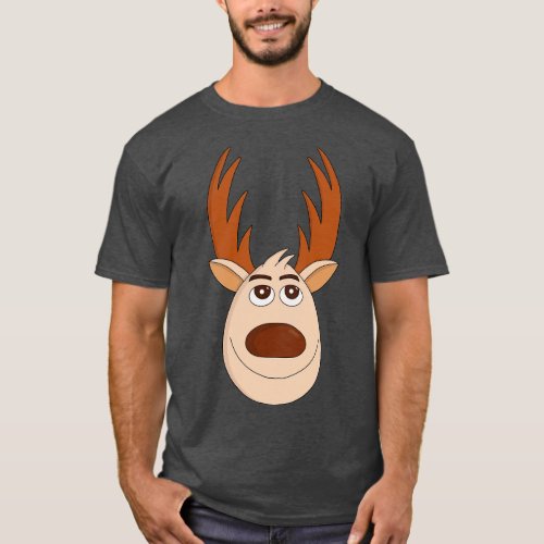 Elk Moose Reindeer Cute toon T_Shirt