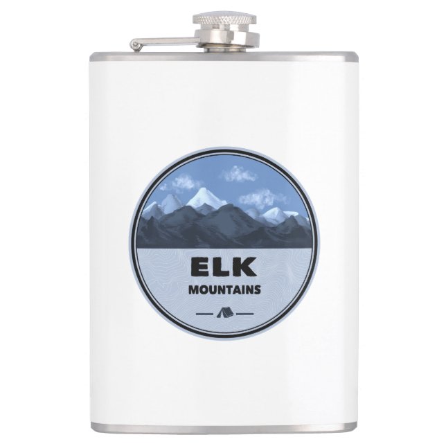 Elk Mountains Colorado Camping Flask (Front)