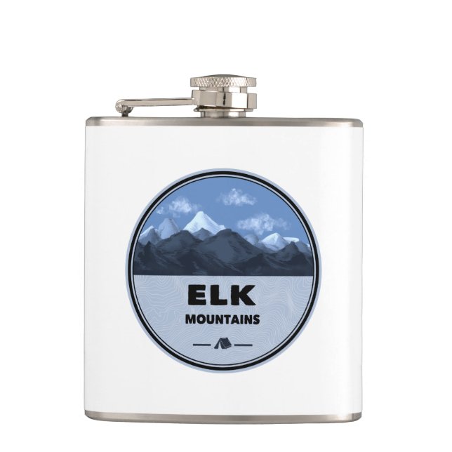 Elk Mountains Colorado Camping Flask (Front)