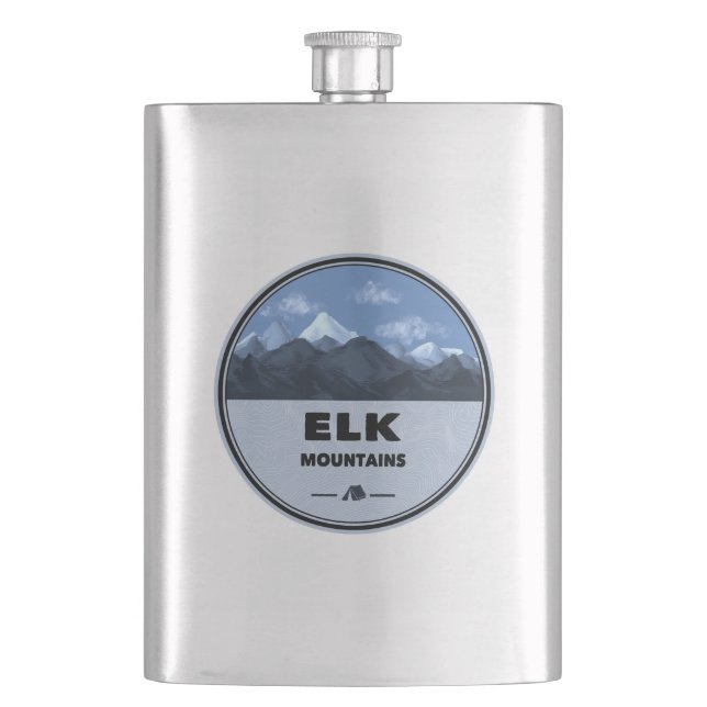 Elk Mountains Colorado Camping Flask (Front)