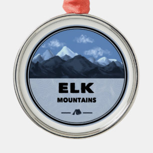 Elk Mountains Colorado Camping Metal Ornament