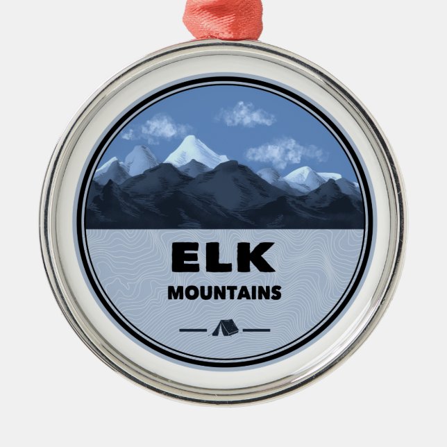 Elk Mountains Colorado Camping Metal Ornament (Front)