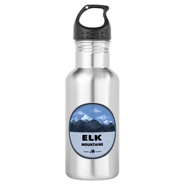 Elk Mountains Colorado Camping Stainless Steel Water Bottle (Front)