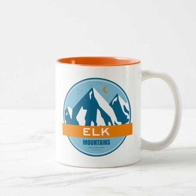 Elk Mountains Colorado Two-Tone Coffee Mug (Right)