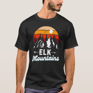 Elk Mountains Outdoor Hiking Nature Retro Souvenir T-Shirt
