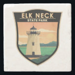 Elk Neck State Park Maryland Vintage Stone Coaster<br><div class="desc">Elk Neck State Park illustration. The park is a public recreation area located between Chesapeake Bay and the Elk River near the southern tip of the Elk Neck Peninsula.</div>