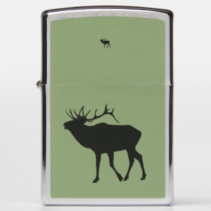 Elk on Green Zippo Lighter