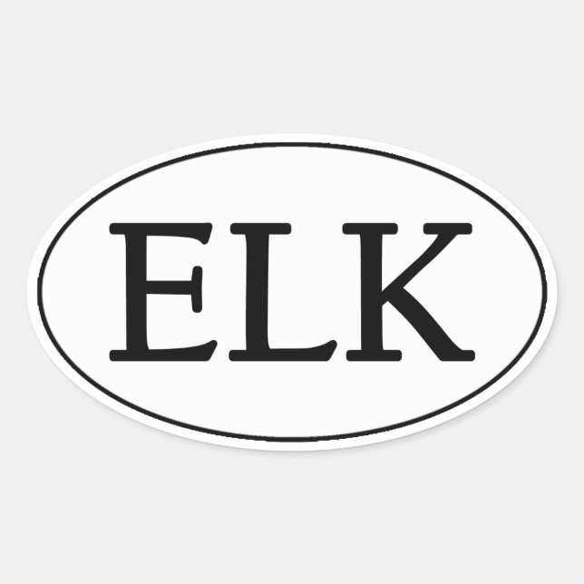 ELK Oval Logo Oval Sticker (Front)