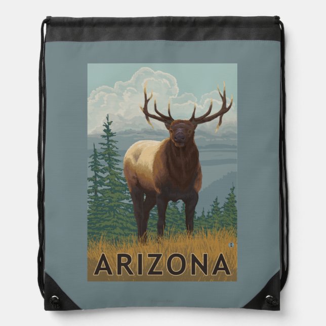 Elk SceneArizona Drawstring Bag (Front)