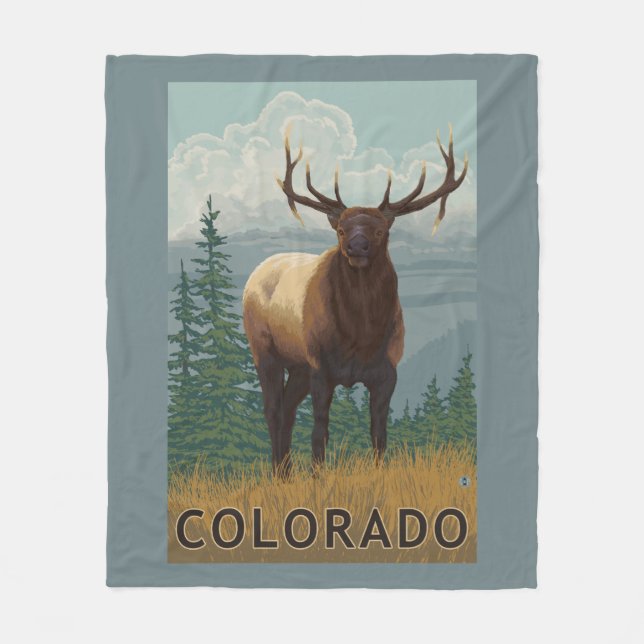 Elk SceneColorado Fleece Blanket (Front)