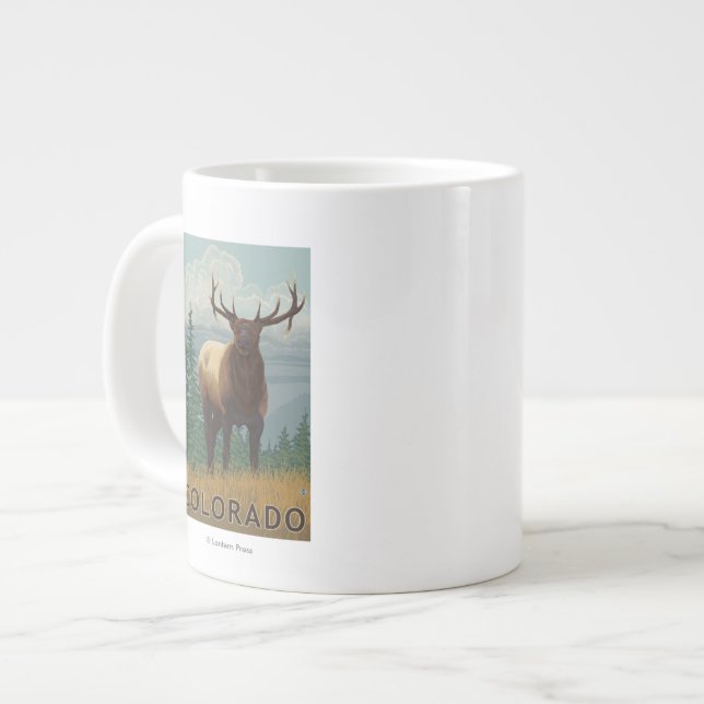 Elk SceneColorado Large Coffee Mug (Front Left)