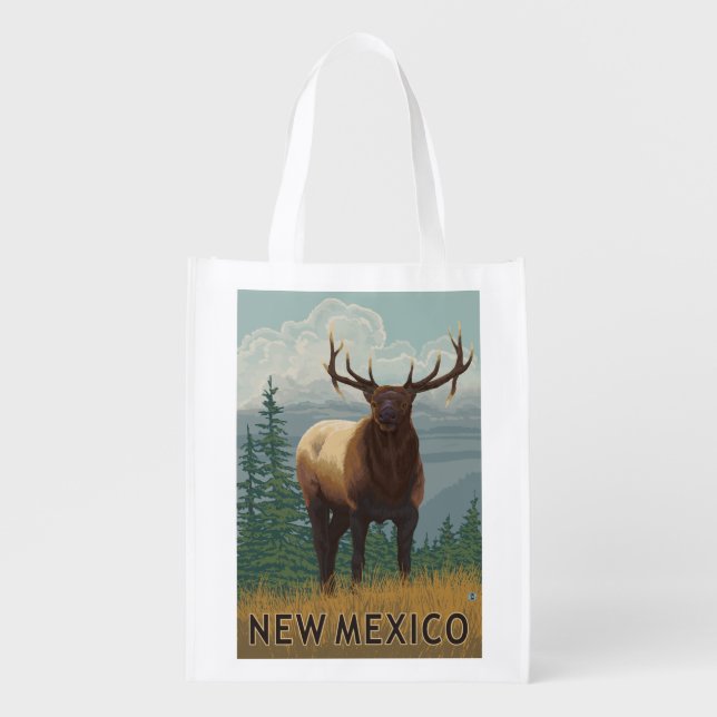 Elk SceneNew Mexico Reusable Grocery Bag (Front)