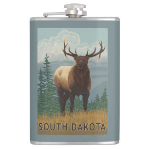 Elk SceneSouth Dakota Hip Flask