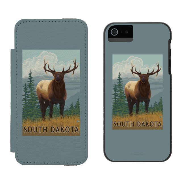 Elk SceneSouth Dakota Incipio iPhone Wallet Case (Side by Side)