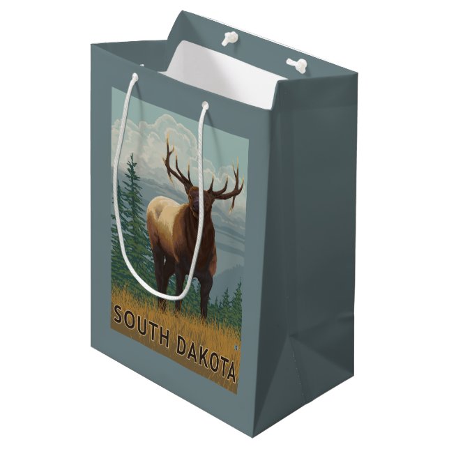 Elk SceneSouth Dakota Medium Gift Bag (Front Angled)