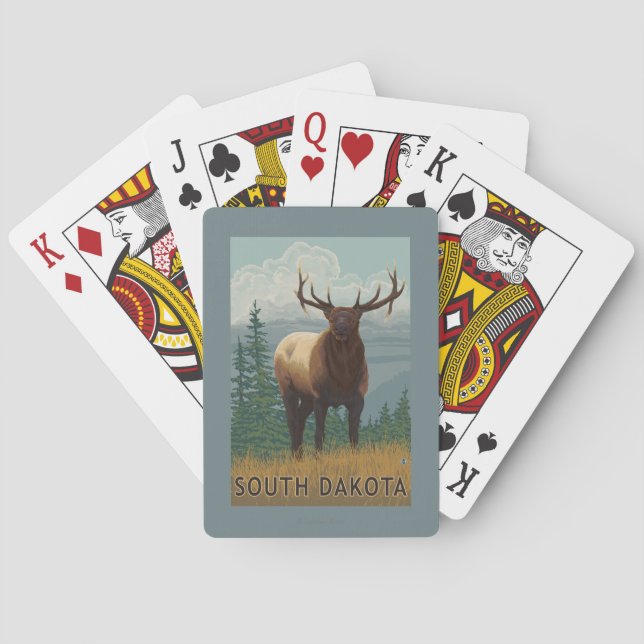 Elk SceneSouth Dakota Poker Cards (Back)