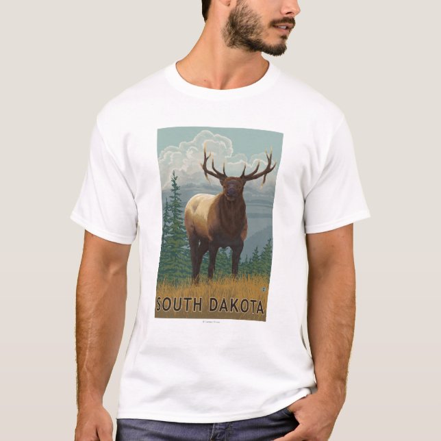 Elk SceneSouth Dakota T-Shirt (Front)