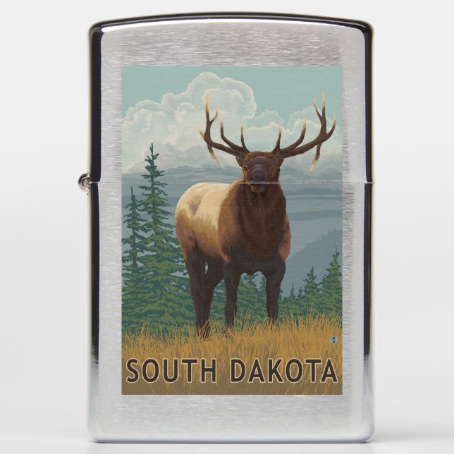 Elk SceneSouth Dakota Zippo Lighter (Front)