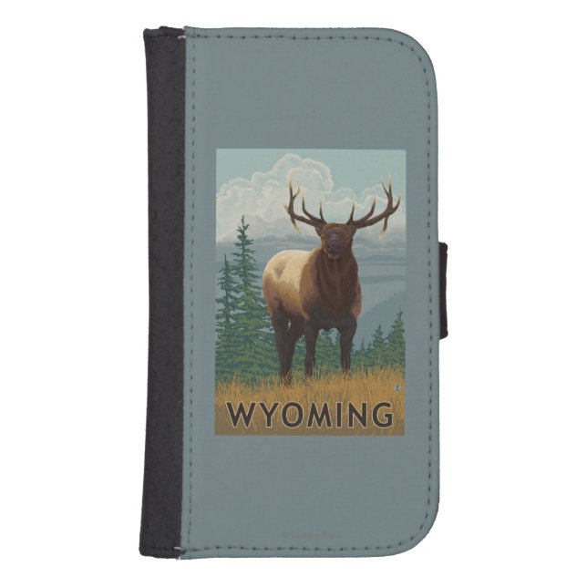 Elk SceneWyoming Samsung Galaxy Wallet Case (Front)