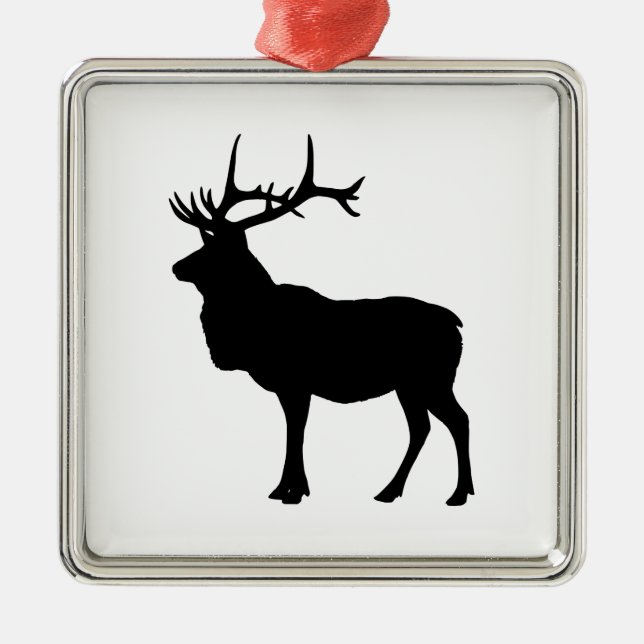 Elk Silhouette Metal Ornament (Front)