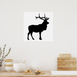 Elk Silhouette Poster | Zazzle