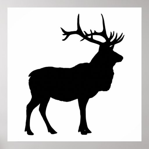 Elk Silhouette Print | Zazzle