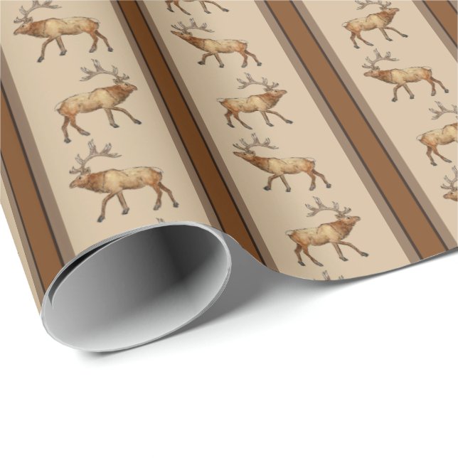Elk Stripe  Wrapping Paper (Roll Corner)