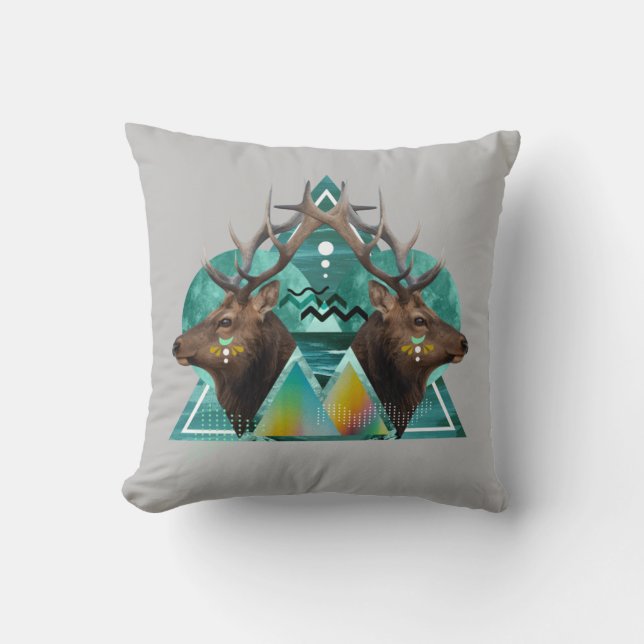 Elk  throw pillow (Front)